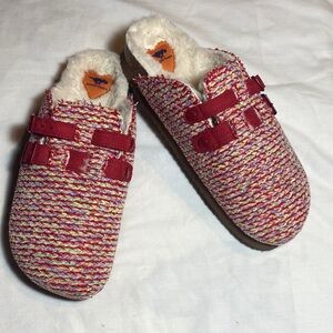 Rocket Dog Abel Plus Red Multicolored Knit Clogs with Furry lining size 11 Women